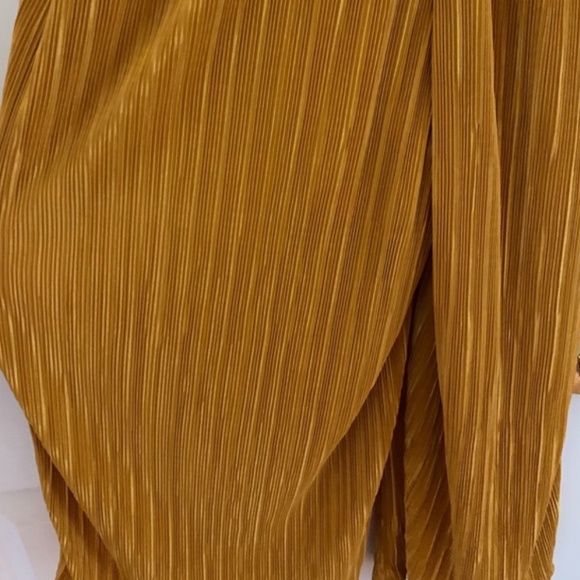 Anthro mustard tie-waist lined jumpsuit - Picture 4 of 4